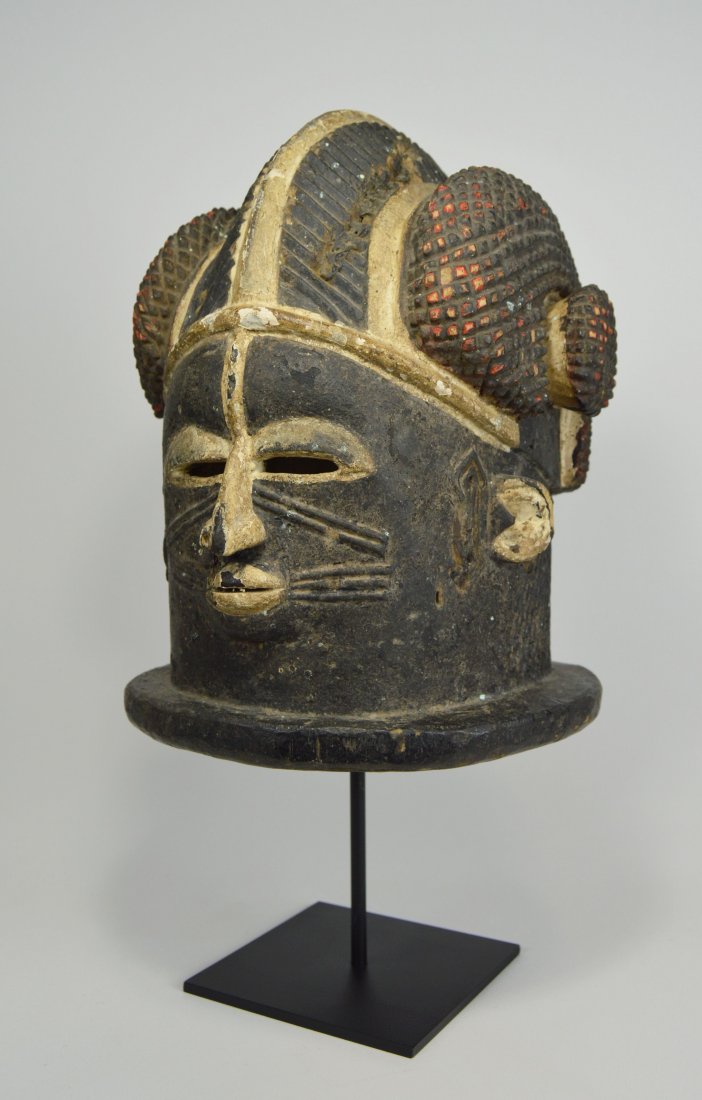 Ornate Old Igala Helmet mask, African Art (1 of 8)