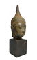 Old Bronze Buddha Head On wooden base