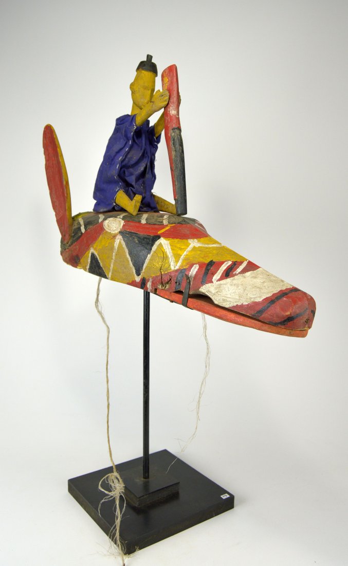 A Bozo Painted Zoomorphic mask with Marionette figure (1 of 6)