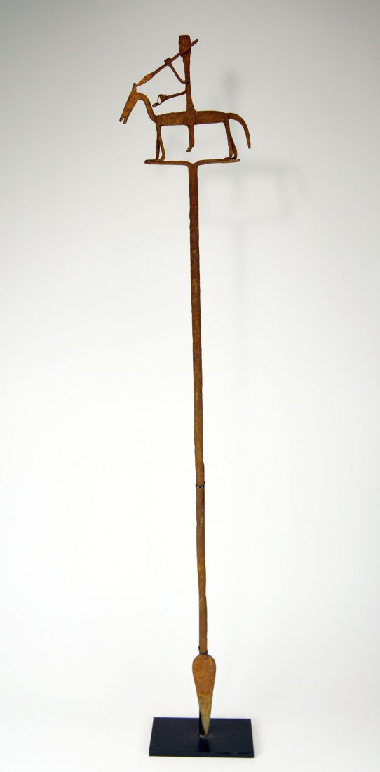 A Dogon Iron Spear with Horse & Rider motif (1 of 6)