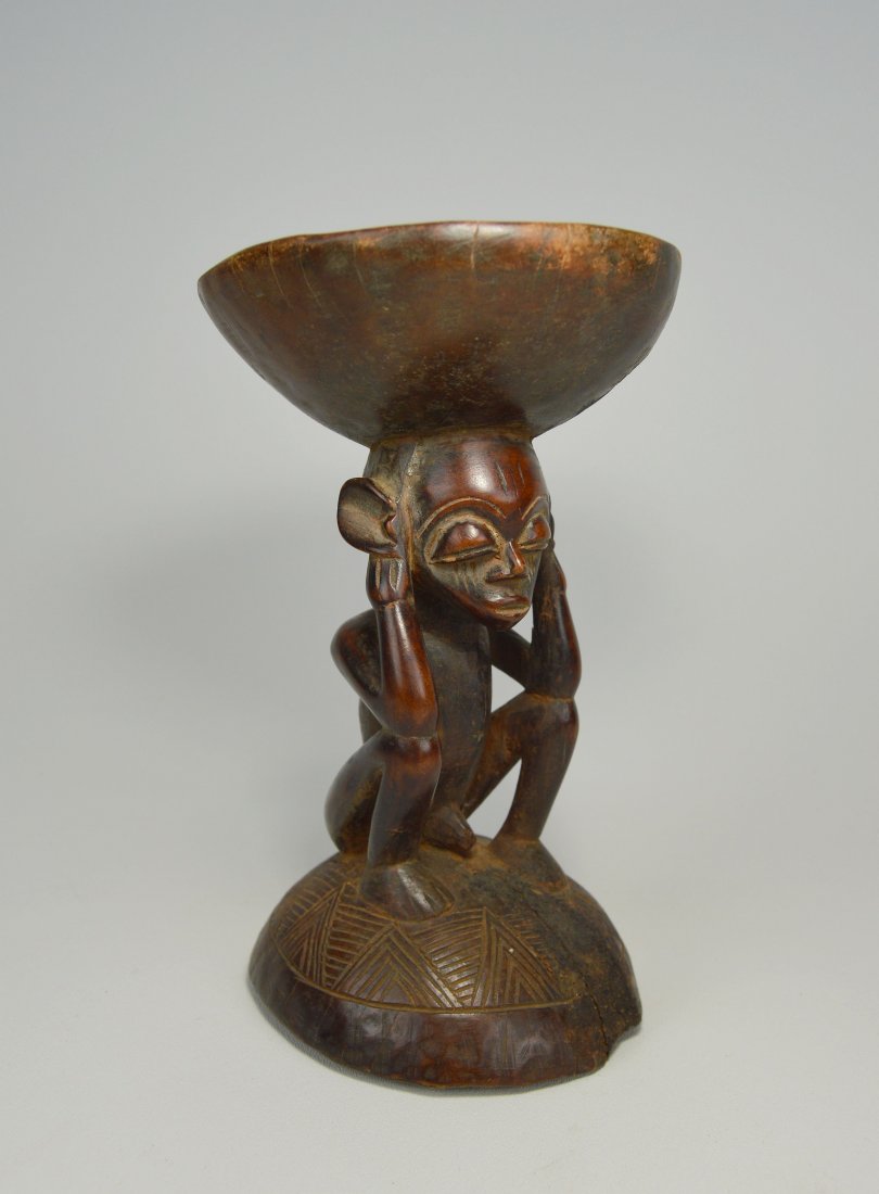 A Fine Chokwe Stool with Ancestor, African Art (1 of 1)