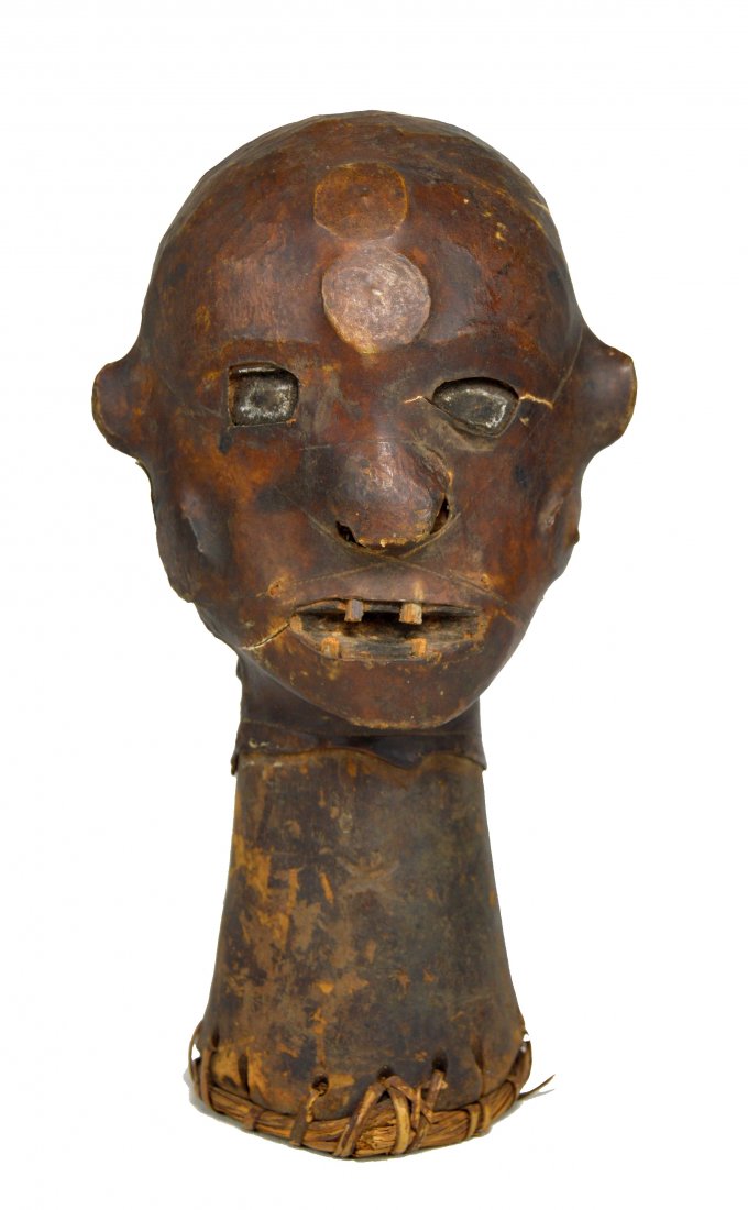 Ekoi / Ejangham Skin Covered Headdress, African Art (1 of 9)