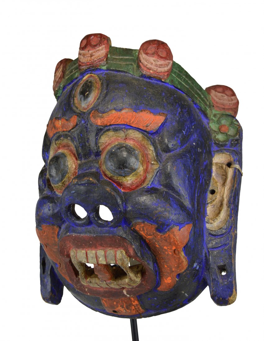 A Tibetan Wrathful Deity Mahakala Mask (1 of 8)