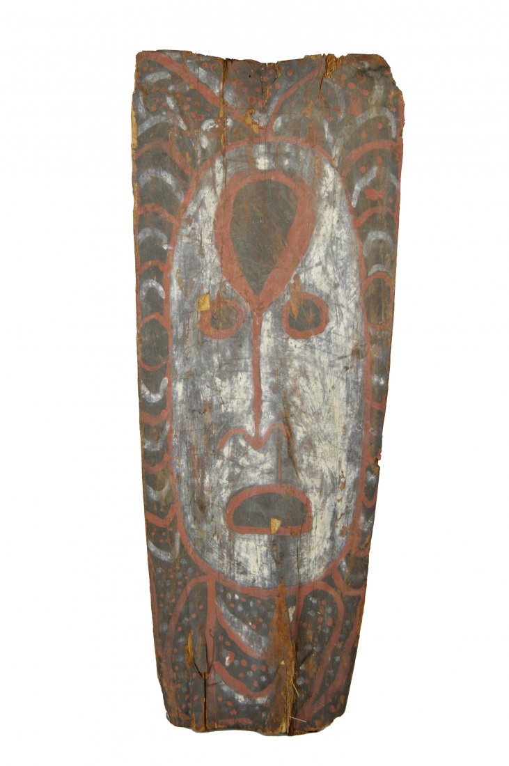 Rare Iatmul Sepik River Bark Painting Collected in 1972 (1 of 5)