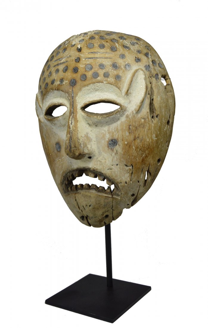 Aggressive Old Lega African Mask, African Art (1 of 7)