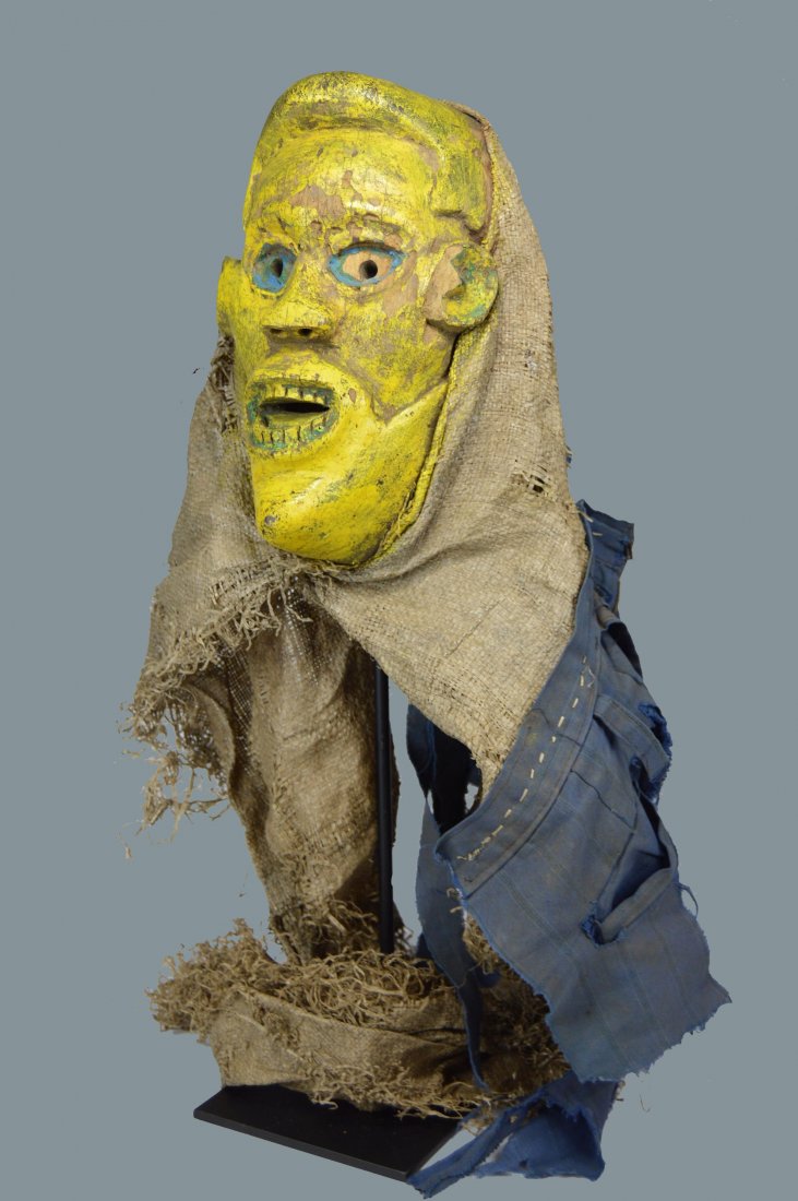 Fierce Yellow Chewa African mask Ex. Dr Michael Conner (1 of 8)