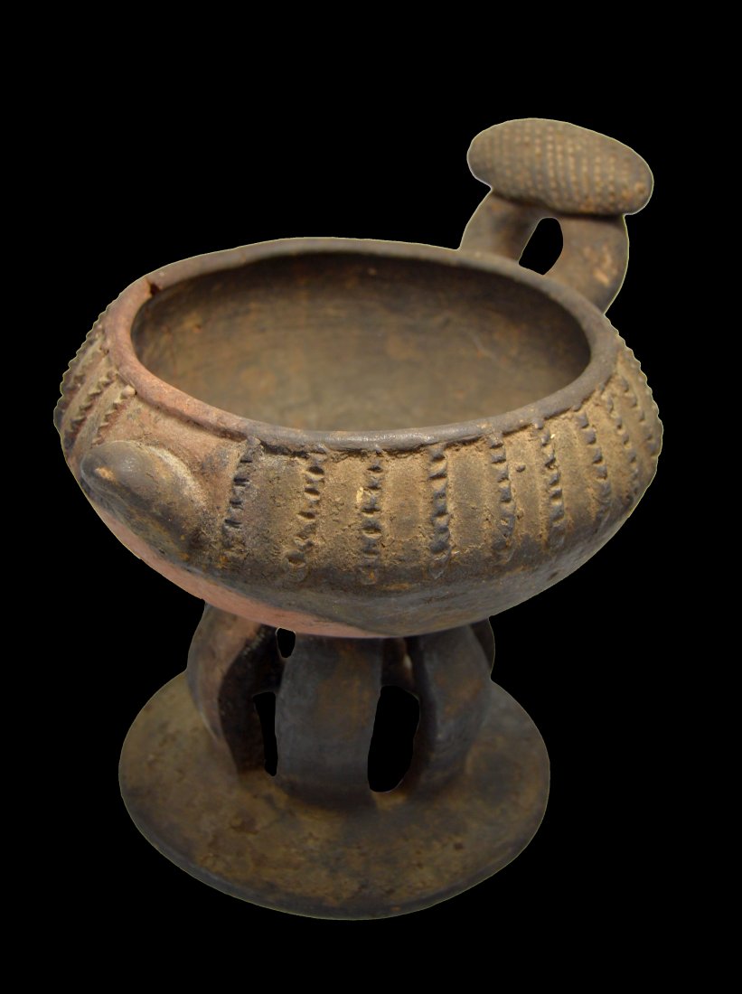 A Fine Old Bamileke or Bamun Terracotta Bowl (1 of 3)