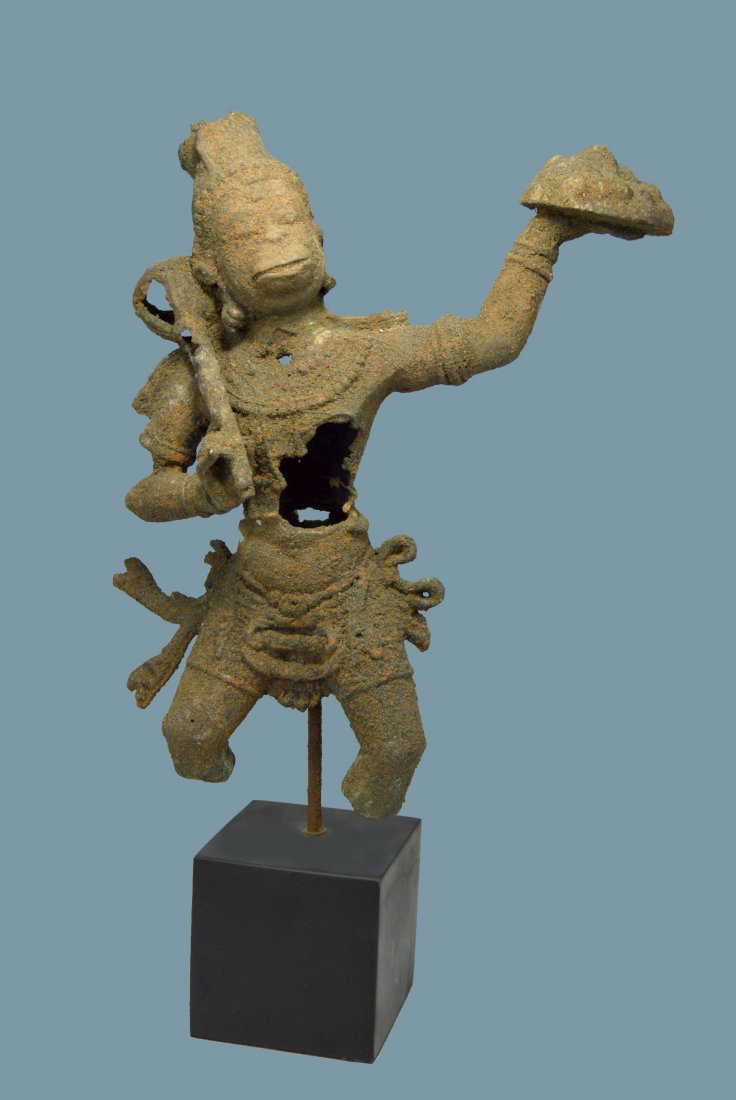 Eroded Hanuman Hindu Monkey King Bronze sculpture (1 of 6)
