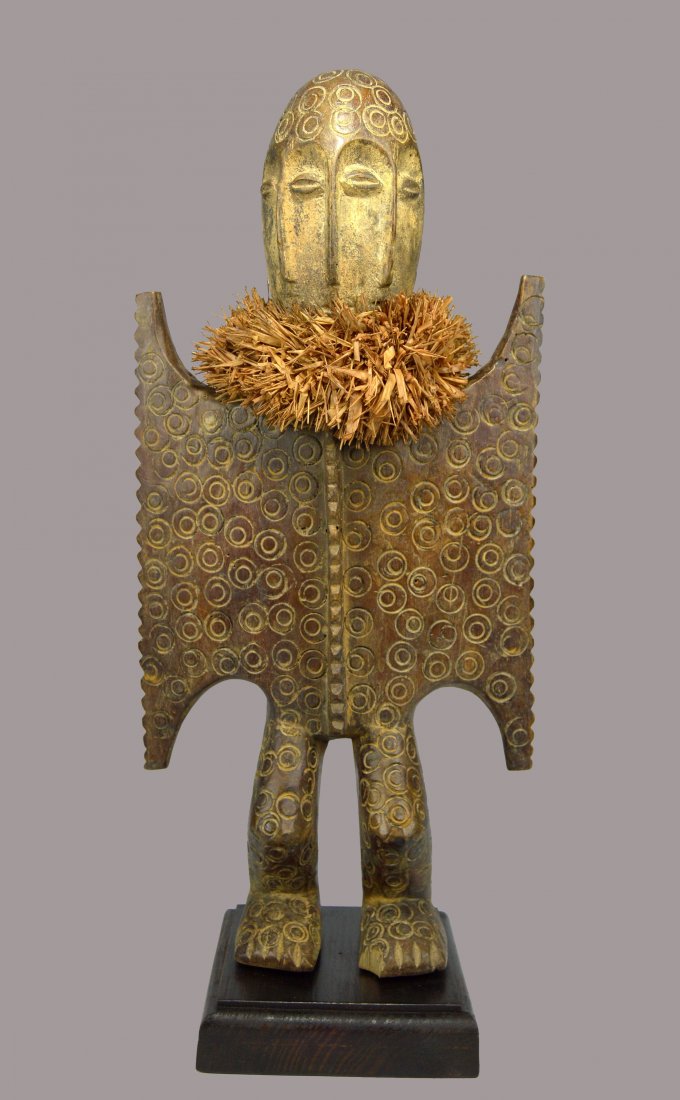 A Lega janus faced wood sculpture (1 of 4)