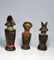 Lot of Three Old Kwere Mwana Hiti wooden dolls w/ beads