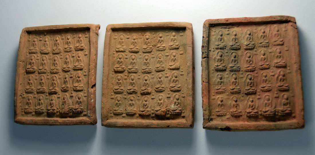 Set of Three Buddhist Tsa Tsa Clay Offering Tablets (1 of 5)
