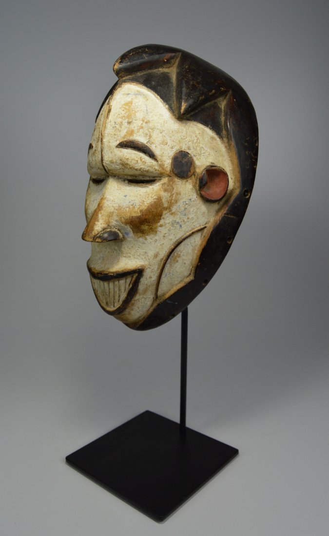 A Smiling Igbo African mask w/ Custom stand (1 of 6)