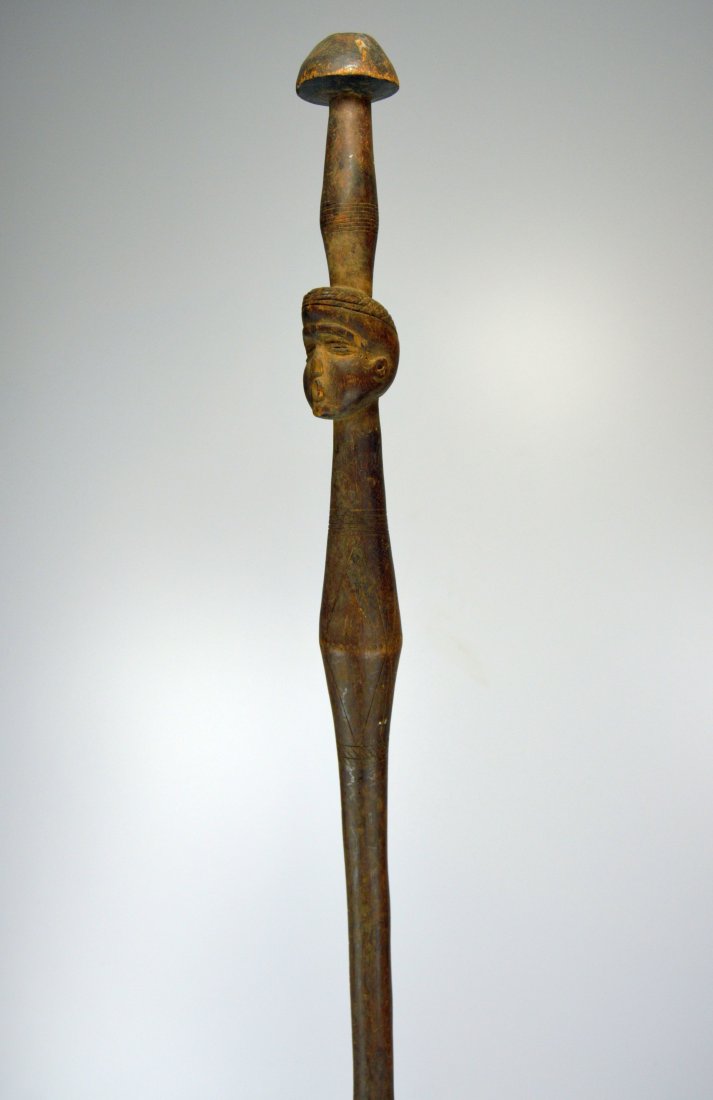 A Rare Tabwa Staff with Ancestor face, Field Collected (1 of 9)