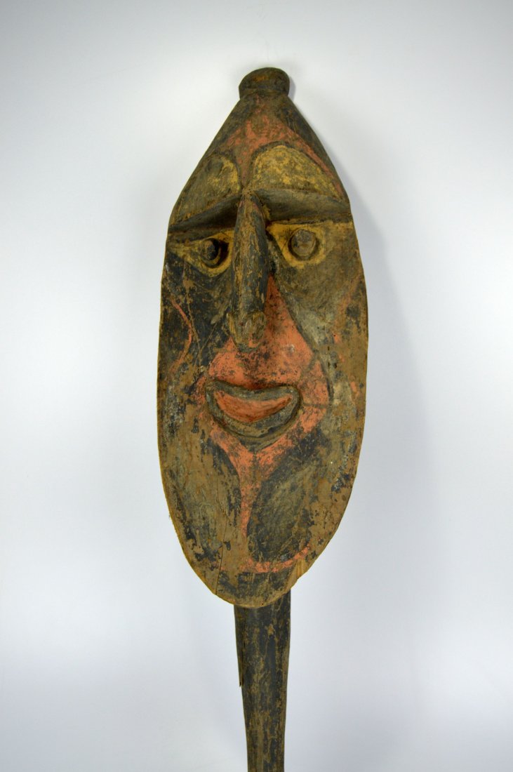 Old Washkuk Yena Head for Yam Ceremony Edler Collection: A very rare old Washkuk, Yena Carving, Kwoma Washkuk, east Sepik Province, Papua New Guinea. Carved from a heavy dense wood and painted with mineral pigments. A supernaturally powerful food, yams cann