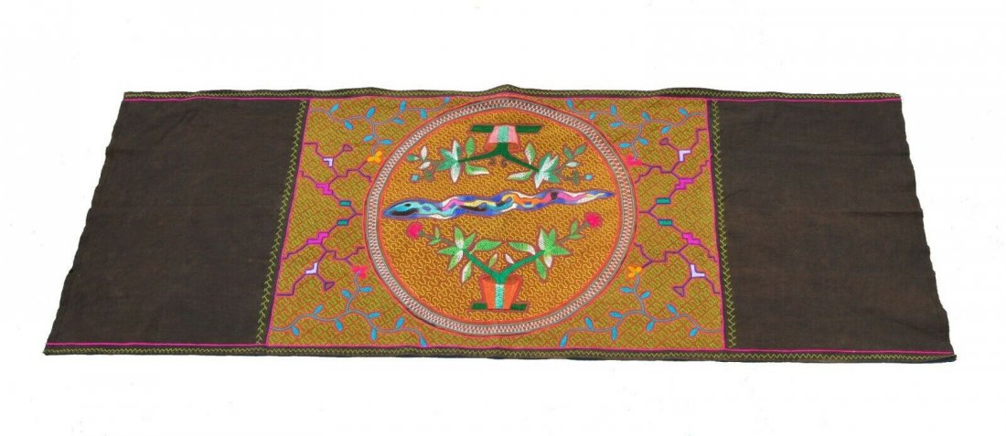 Shipibo Embroidered Ceremonial Ayahuasca Cloth Snake (1 of 4)