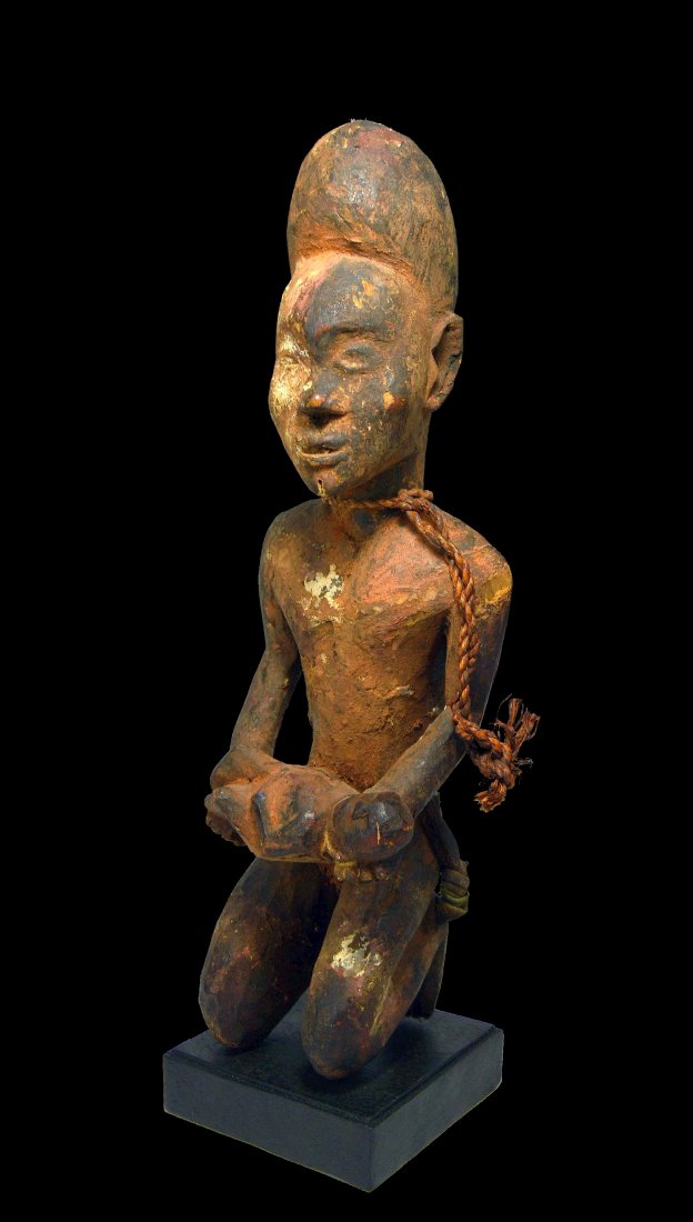 Published 19th cent Bakongo Kneeling Figure with Infant (1 of 10)