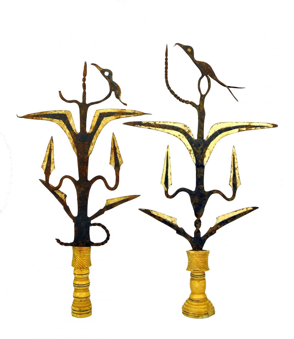 Rare pair of Mangbetu Currency Knives with Avian forms (1 of 4)