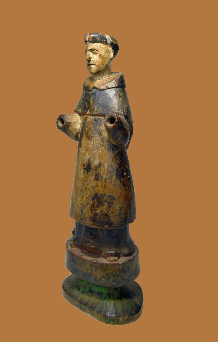 Antique Spanish Santos Figure of A Monk (1 of 6)