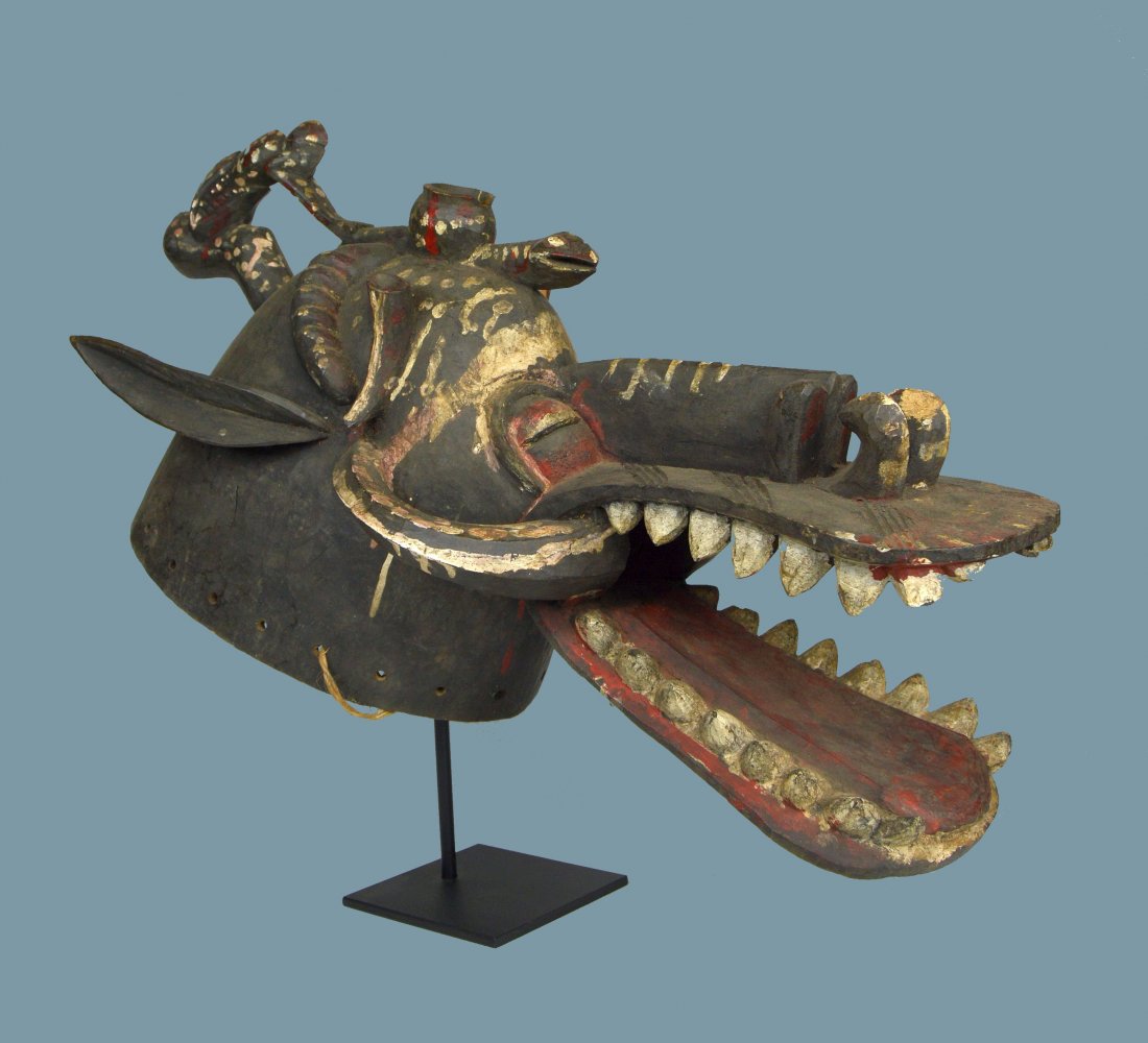 Senufo Fire Spitter Helmet Mask with Birds & Reptiles (1 of 8)