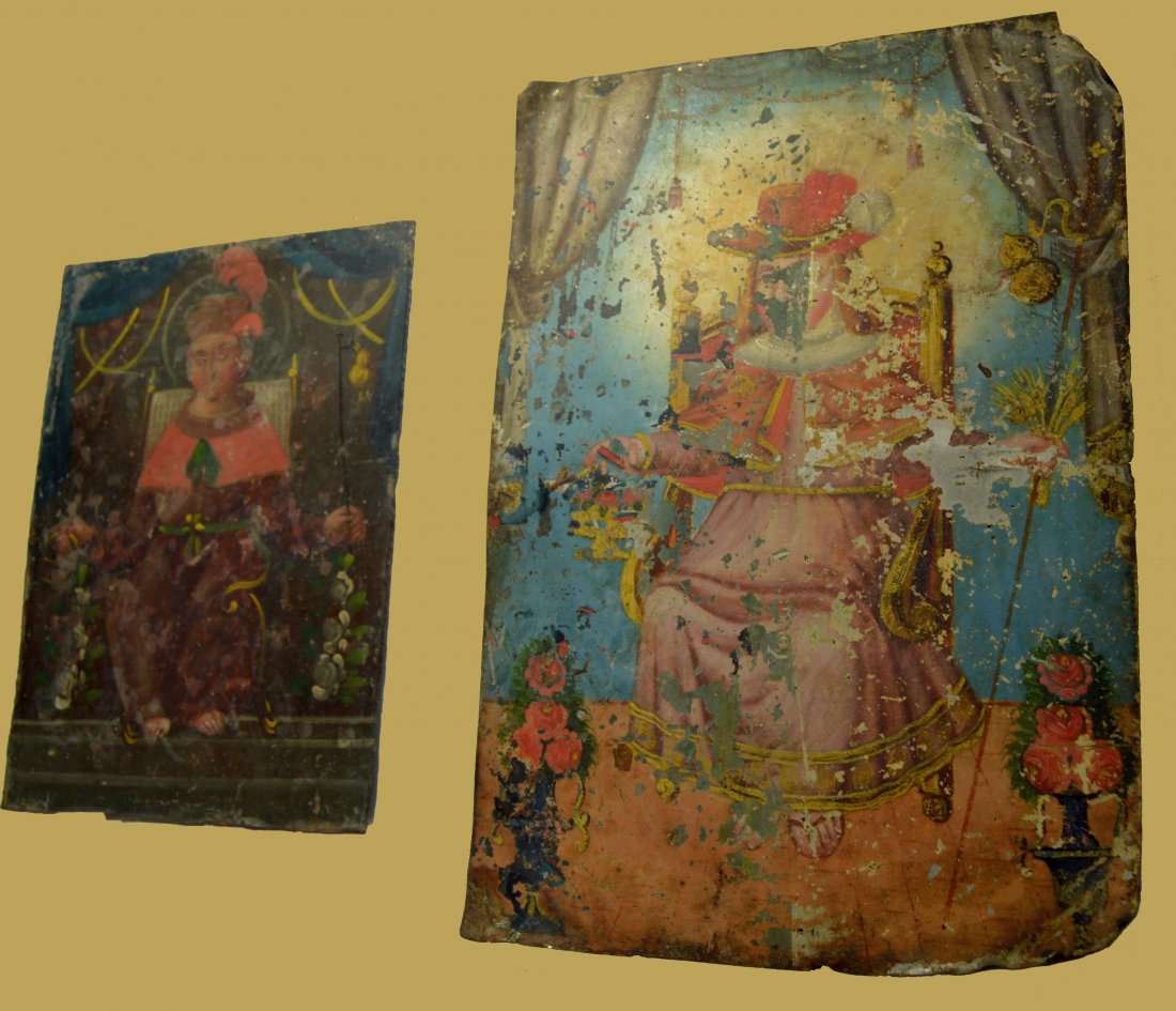 Two Antique Mexican Religious Icons on Tin (1 of 5)