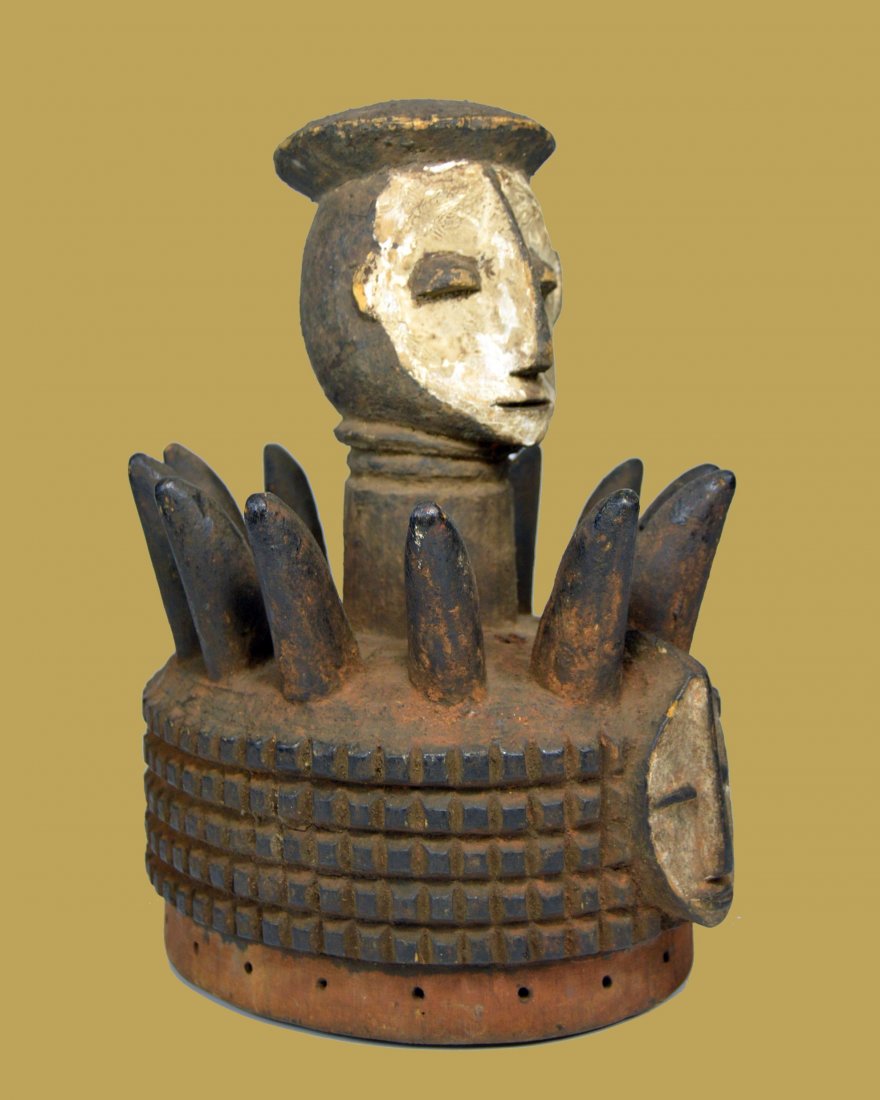 Ibo Helmet Crest with ancestor faces, African Art (1 of 5)