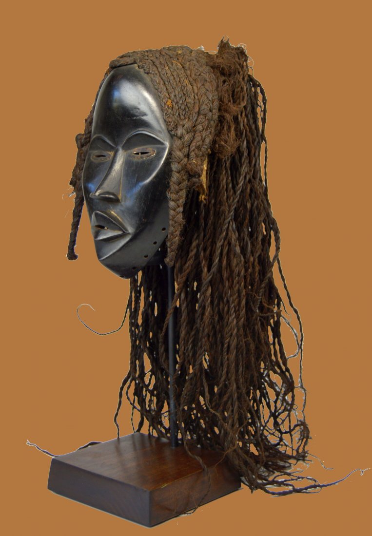 Dan mask with Elaborate Coiffure & custom display stand (1 of 5)