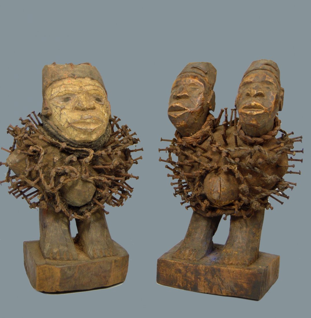 Pair of Kongo Nail Fetish figures (1 of 6)