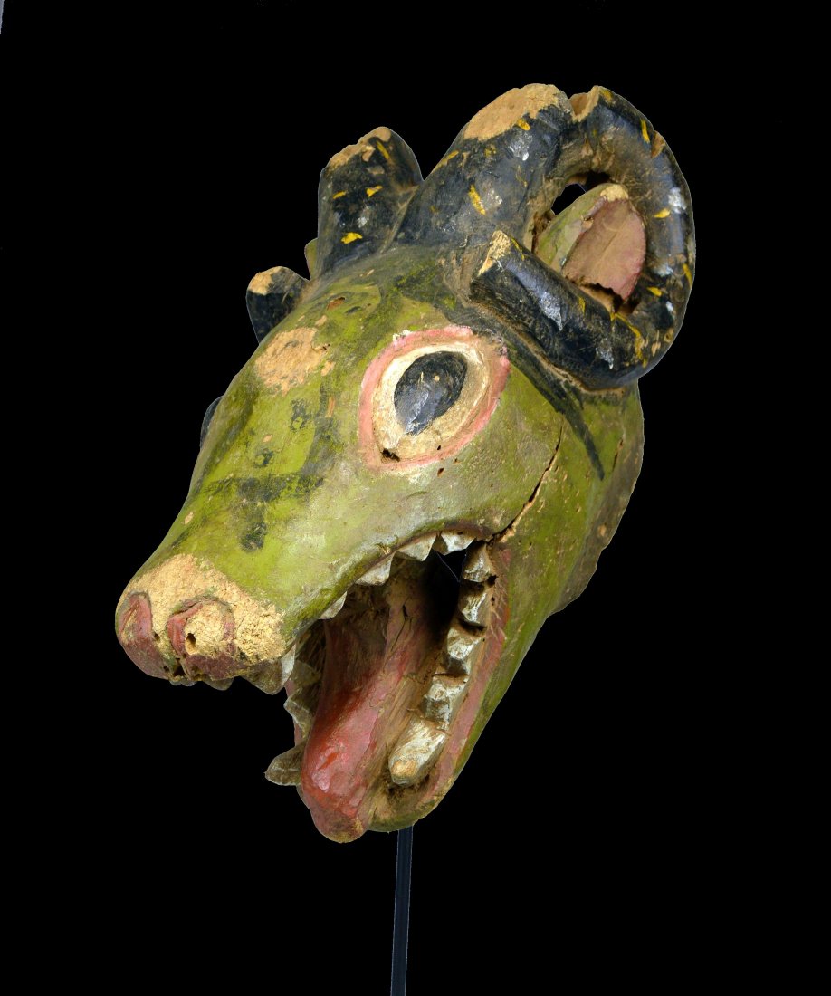Eroded Old Ogoni Ram Mask, African Art (1 of 8)