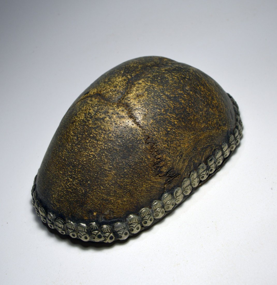 Tibetan Kapala Skull Cap Lined in Silver Ritual Vessel (1 of 7)