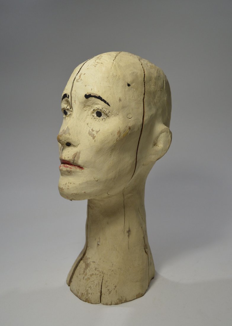 19th Century Wooden Mannequin Head (1 of 7)