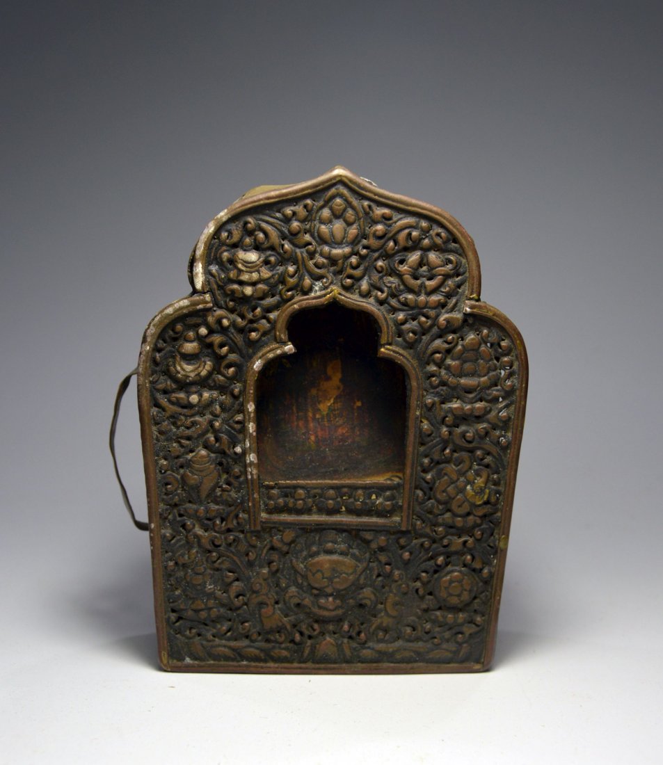 Antique Tibetan Travelling Buddhist Gau Altar Shrine (1 of 6)