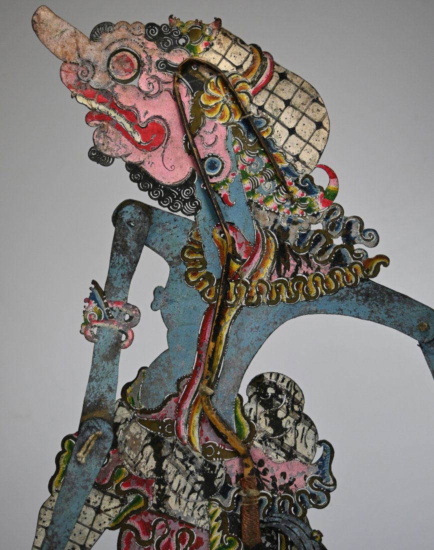 Early 20th Century Blue Demon Shadow Puppet from Java (1 of 3)