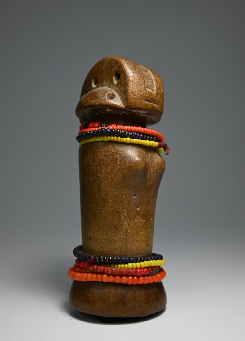 A Fine Zaramo Doll Ex Galerie Robert Duperrier, Paris: This is a very fine old carved wooden "Mwana Hiti" or Fertility doll from Tanzania, Africa. (mwana hiti, meaning Â“child of wood") is used in initiation ceremonies of the Kwere, Zaramo, Luguru, and