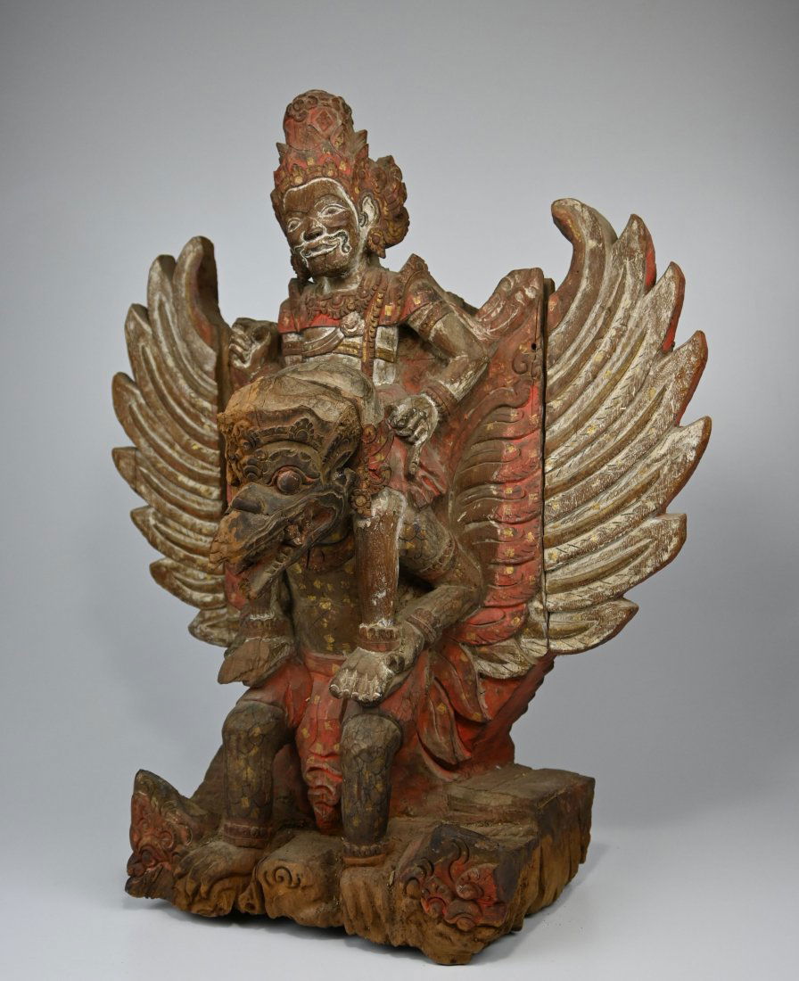 19th Century Vishnu On Garuda Wood Sculpture from Bali (1 of 9)