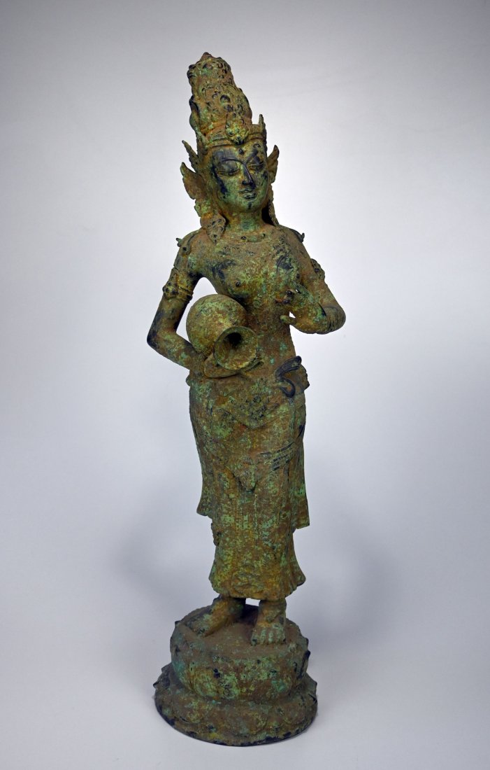 Solid Bronze Dewi Sri Rice Goddess From Java, Indonesia (1 of 9)