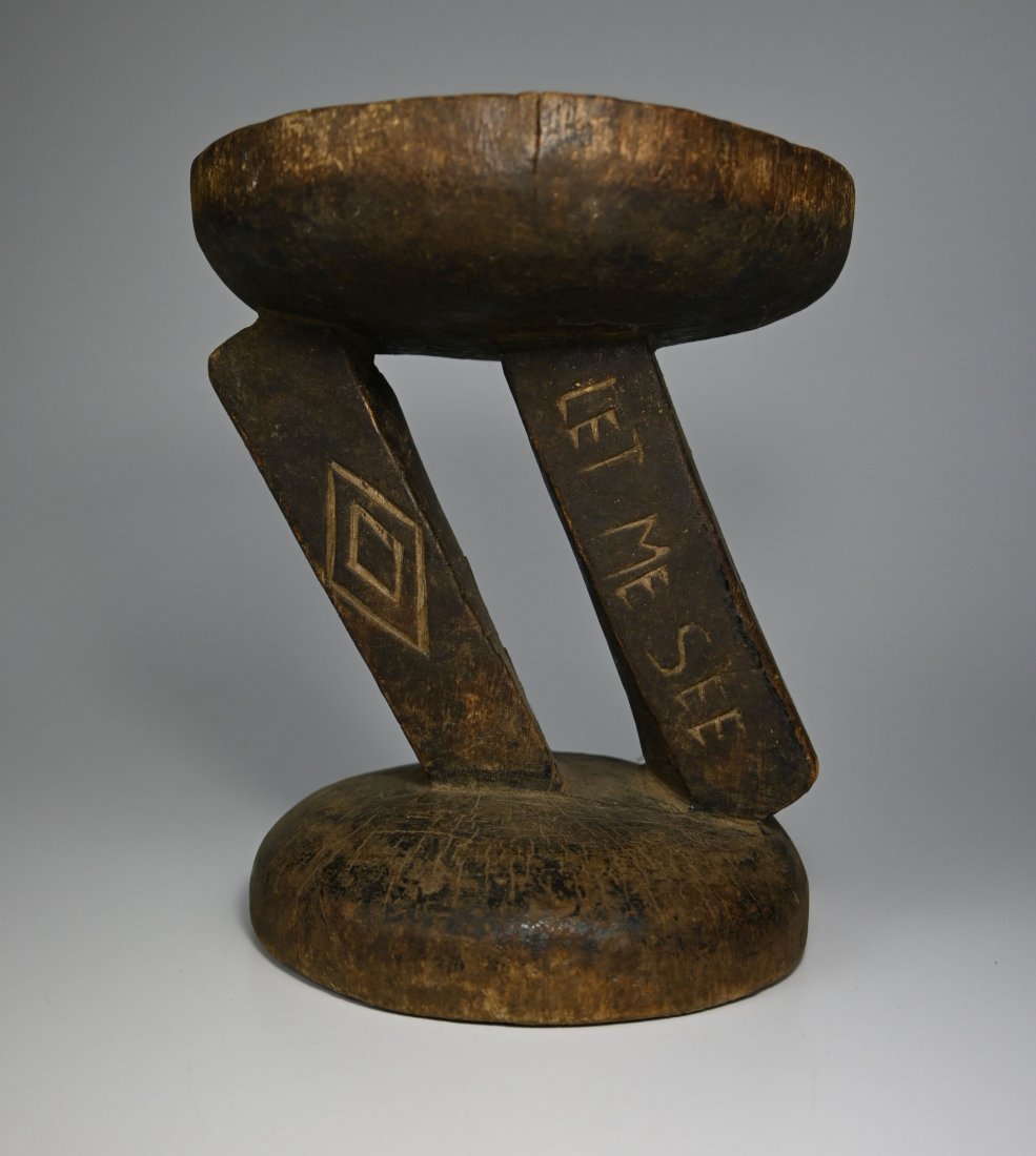 Antique Old Tonga Wood Stool Ex Hesse Gallery (1 of 6)