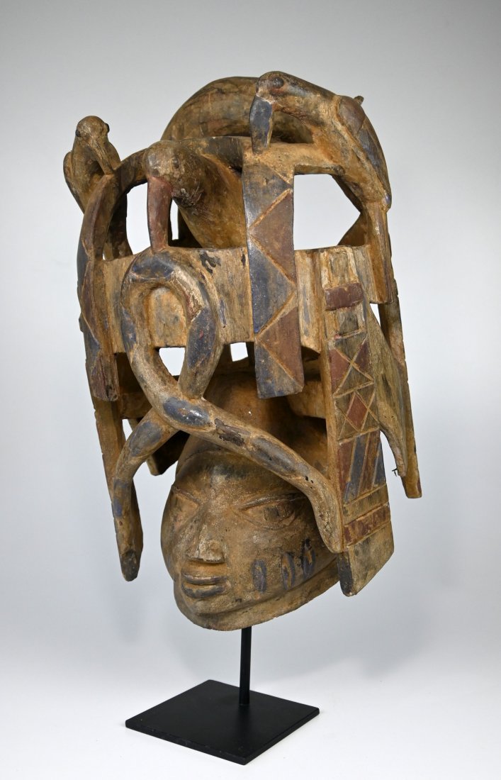 Elaborate Yoruba Gelede African Mask (1 of 7)