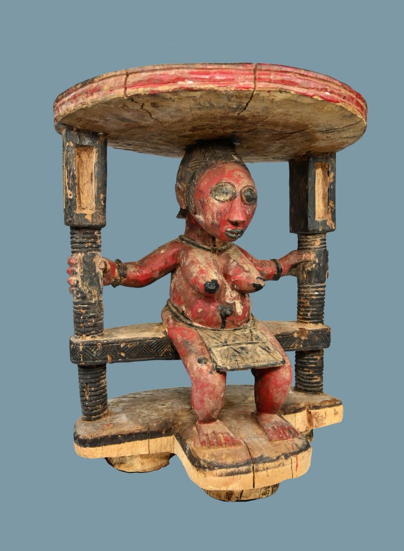 A Fine Baga Caryatid Stool (do-tshom) (1 of 10)
