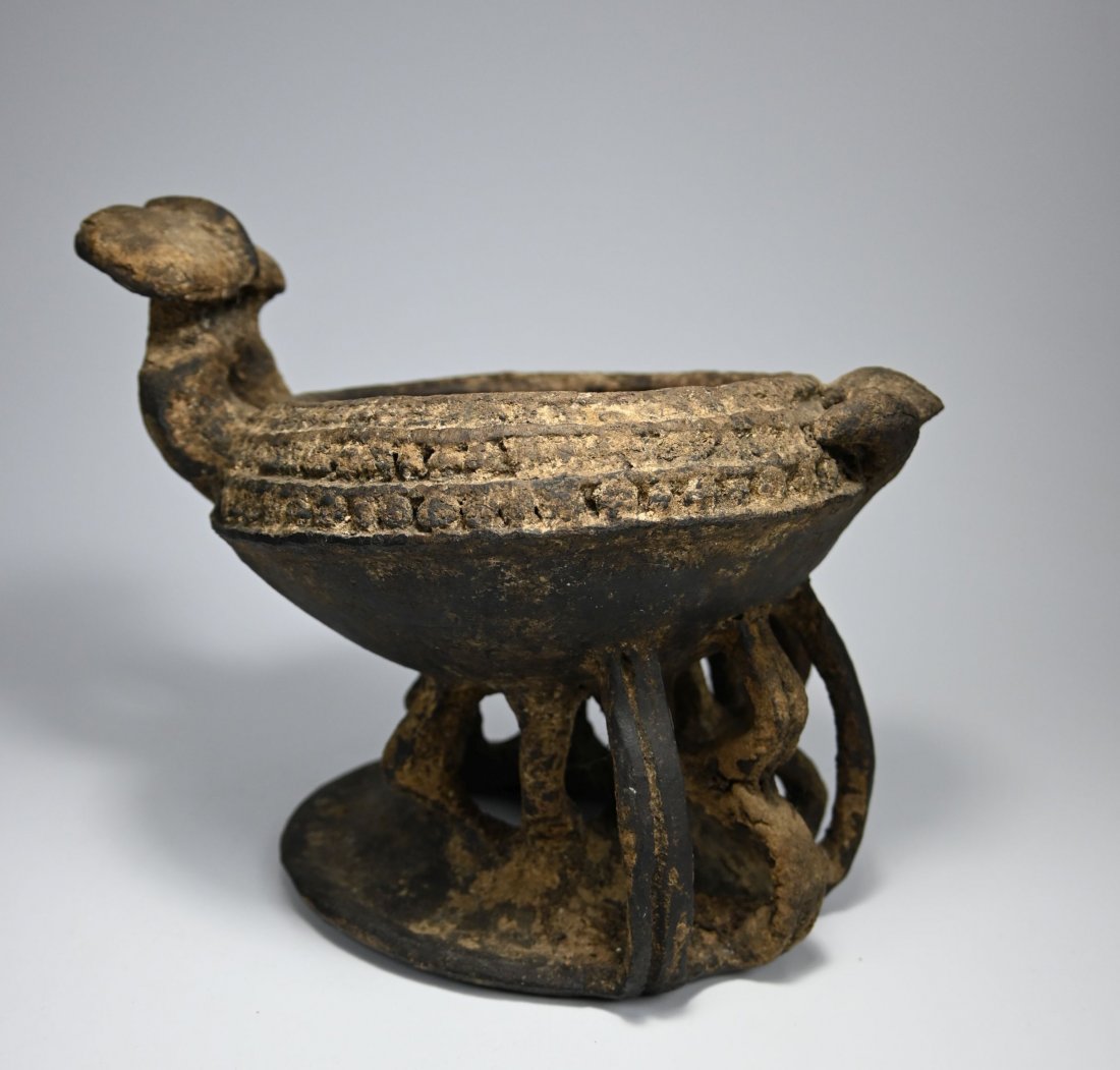 Dramatic Old Bamileke Kola Nut Terracotta Offering Bowl (1 of 6)