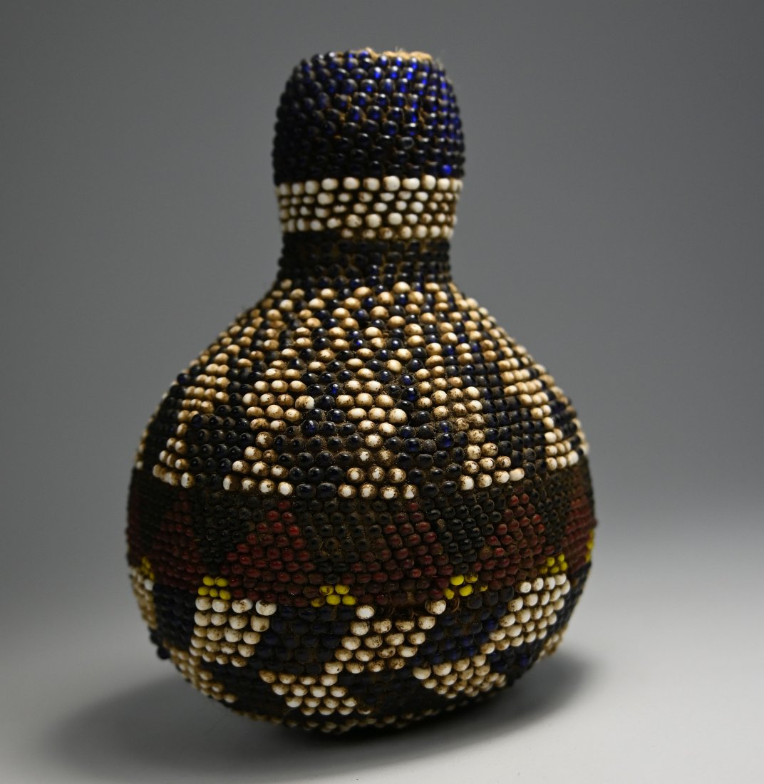 Antique Beaded Gourd Container from the Tutsi of Rwanda (1 of 5)
