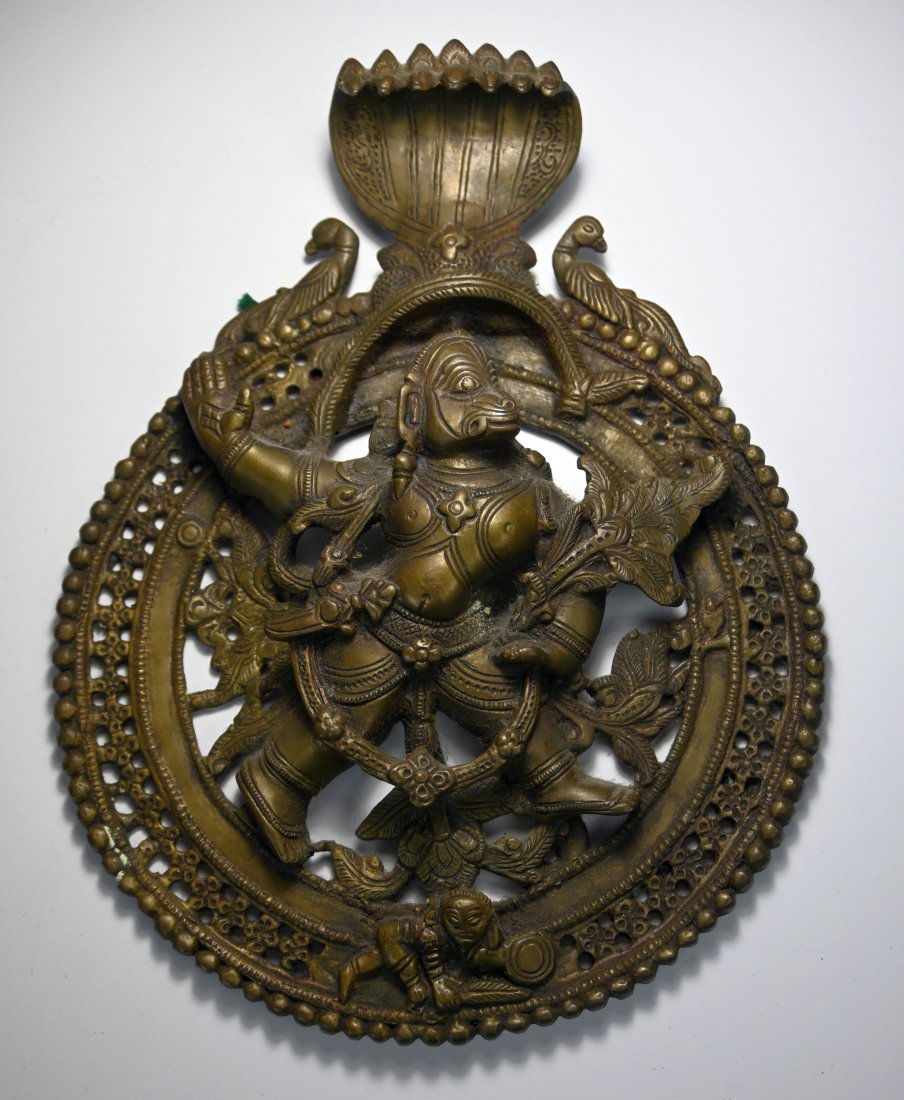 Antique Hanuman Bronze Panel from India (1 of 5)