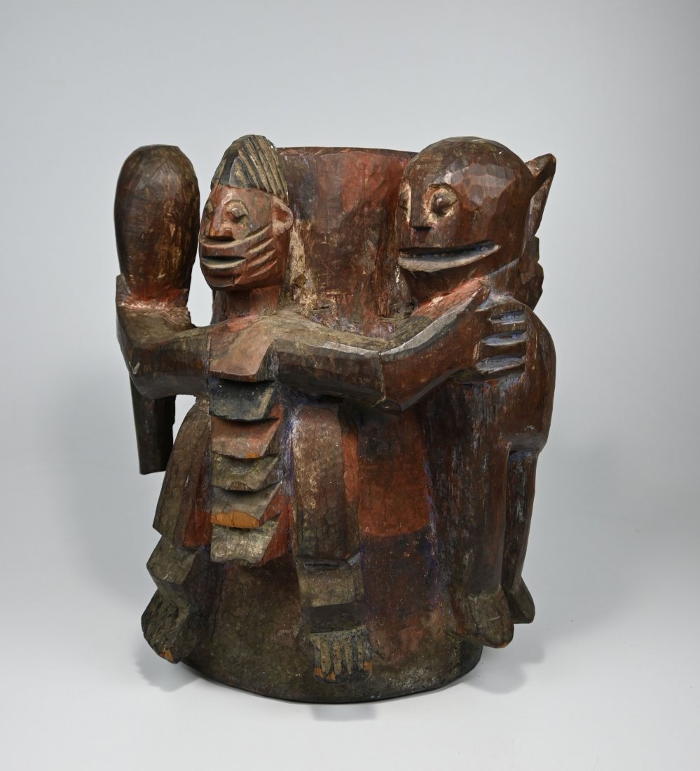 Yoruba Shango Shrine Altar Base with Leopard Motif (1 of 9)
