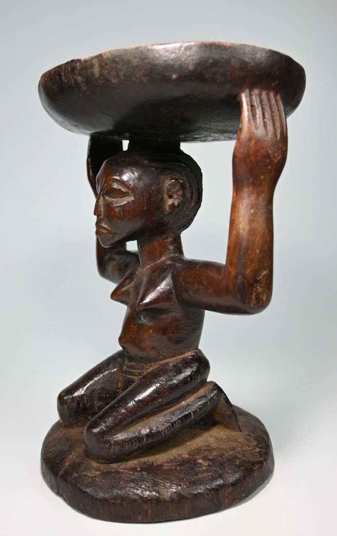 A Luba Female Stool from the Congo, Africa (1 of 7)