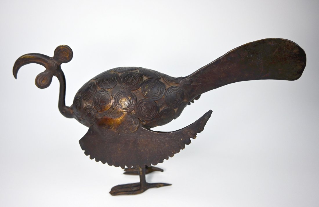A Stylized Bronze Sculpture of a Hornbill Bird (1 of 7)
