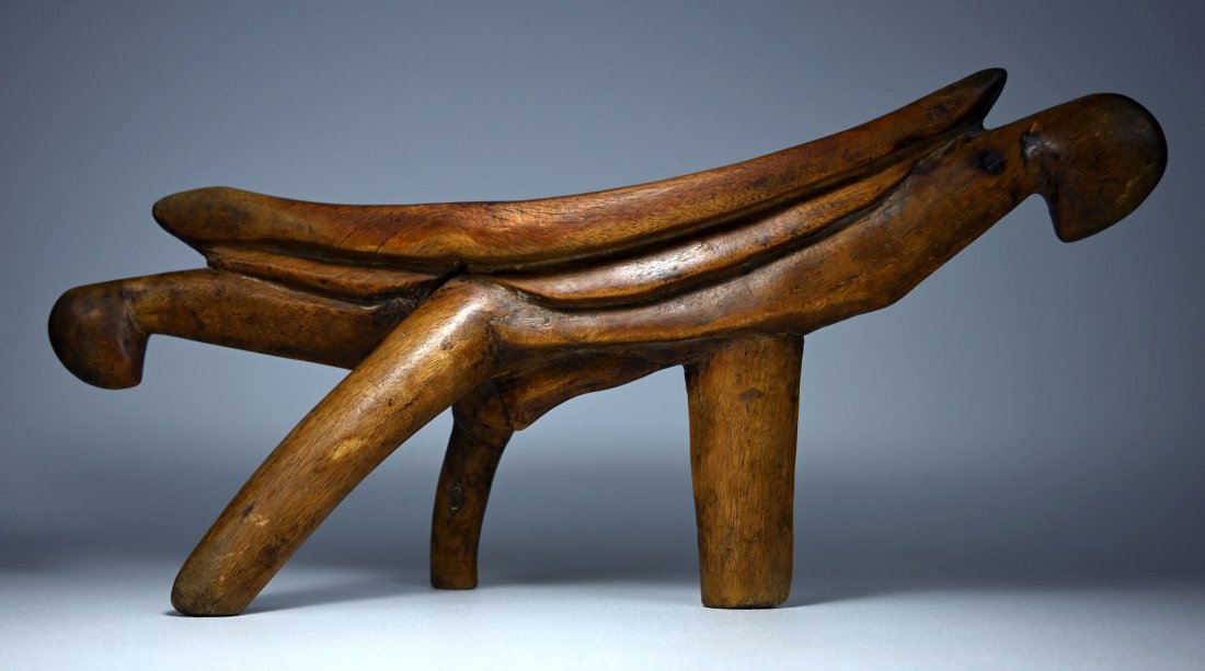 A Rare Dinka Zoomorphic Headrest Ex Evan Maurer Coll. (1 of 6)