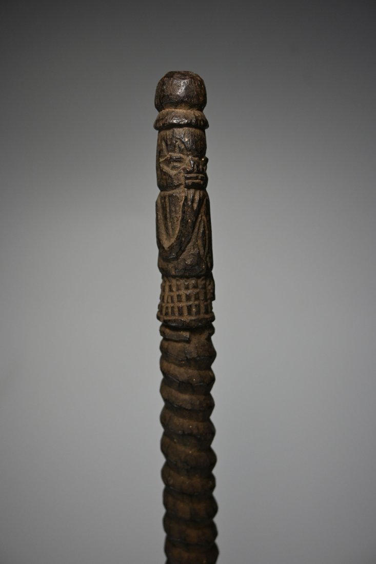 Exceedingly Rare 19th Century Benin Royal Wood Staff (1 of 11)