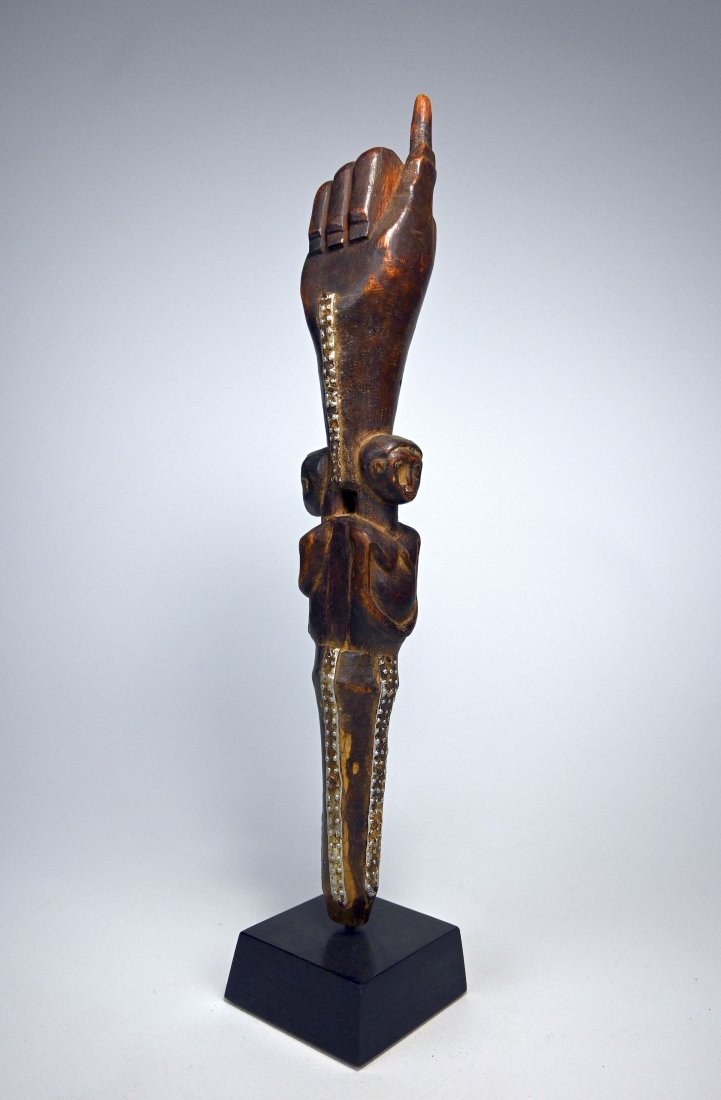 A Luba Janus Staff with Hand Motif (1 of 7)