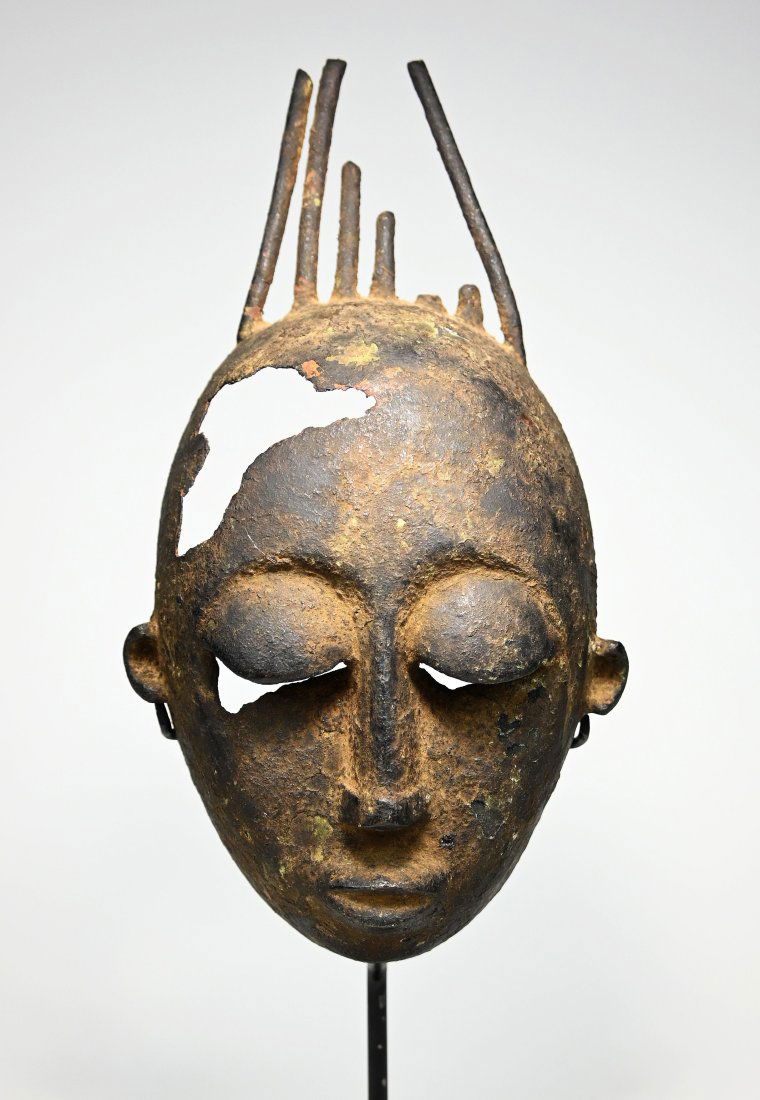 Ancient Bamana Bronze Mask with Serene Face (1 of 8)