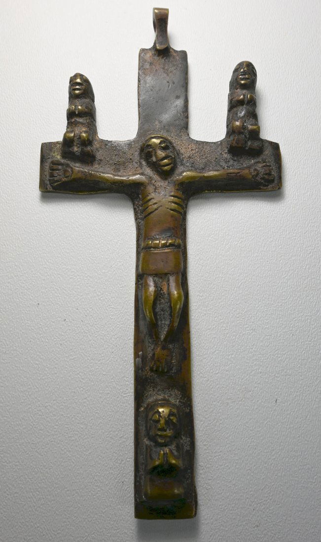 A Bakongo Bronze Crucifix ,African Tribal Christian Art (1 of 5)