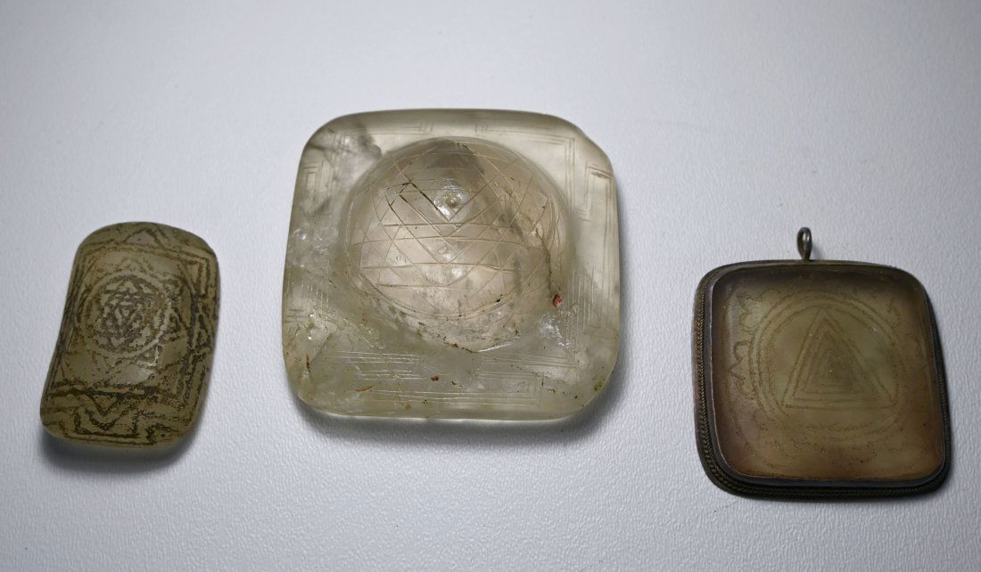 Rare Rock Crystal Yantra carvings Collected Nepal 1970 (1 of 6)